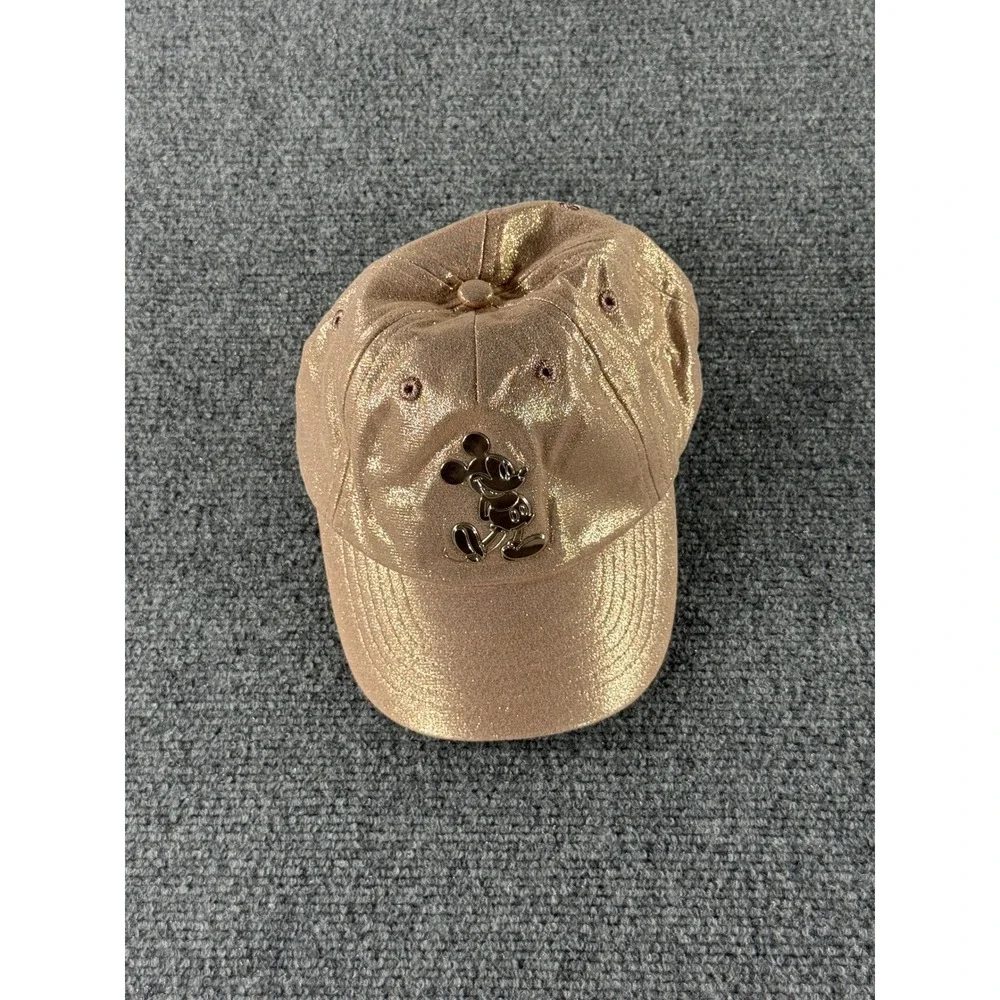 Disney Parks Rose Gold Metallic Mickey Mouse Baseball Cap Walt Disney World Hat